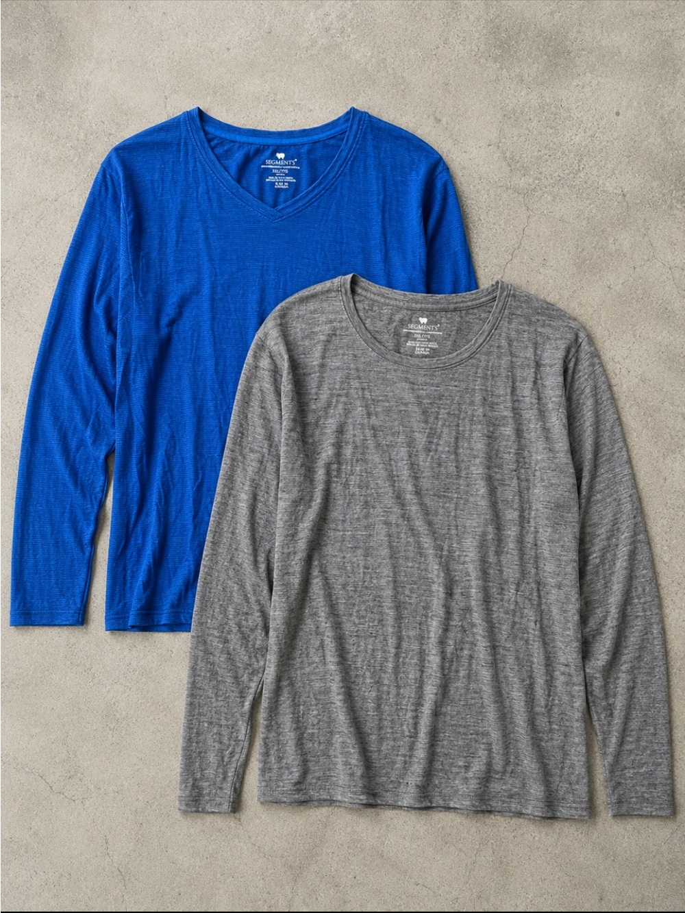 Seg’ments 100% Merino Wool Shirt Lot XXL Blue Gray Made in Canada Base Layer